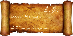 Loosz Jácint névjegykártya